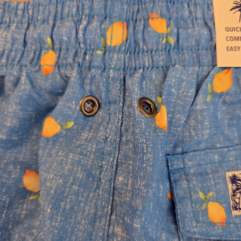 🔴 Trunks Sano Swim Shorts Mens Large Blue Chambray Lemons Quick - Picture 6 of 14